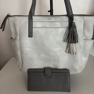 Relic dotted butterfly tote bag and wallet